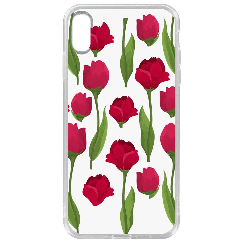

Чехол-накладка Krutoff Clear Case Розы паттерн для iPhone XS Max, Прозрачный