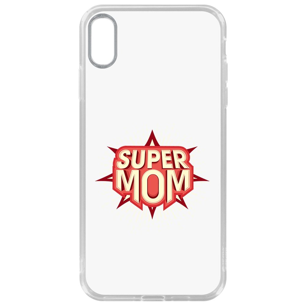 

Чехол-накладка Krutoff Clear Case Супер Мама для iPhone XS Max, Прозрачный