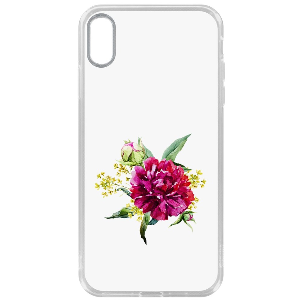 

Чехол-накладка Krutoff Clear Case Цветочная акварель для iPhone XS Max, Прозрачный