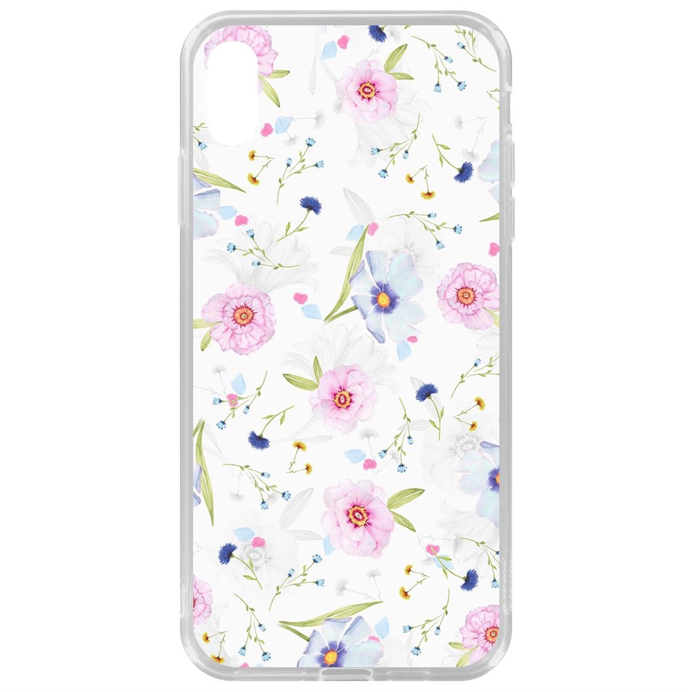 

Чехол-накладка Krutoff Clear Case Цветочный паттерн 3 для iPhone XS Max, Прозрачный