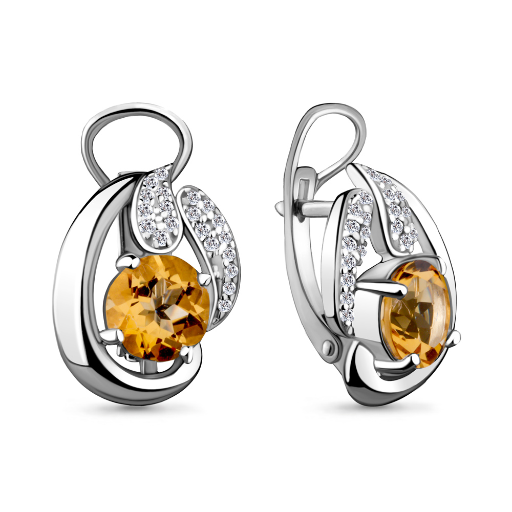 

Серьги из серебра с фианитом Aquamarine 4486906А_925_р, 4486906А_925_р