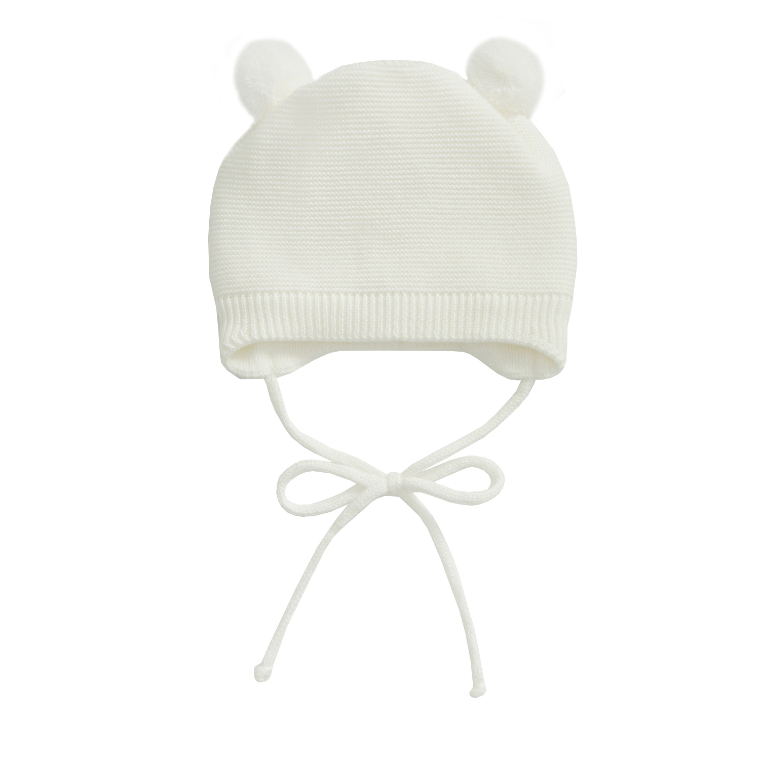 фото Шапка детская amarobaby pure love pompony, молочный, размер 42-44