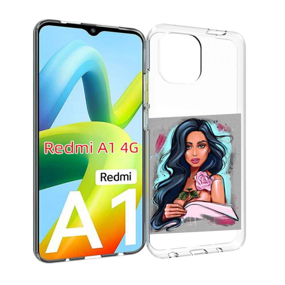 

Чехол MyPads Девушка-с-розовой-розочкой женский для Xiaomi Redmi A1, Прозрачный, Tocco