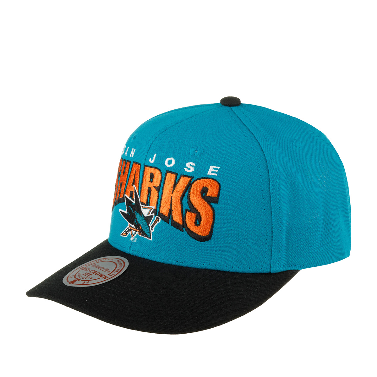 Бейсболка унисекс Mitchell & Ness HHSS6642-SJSYY San Jose бирюзовая/черная, one size