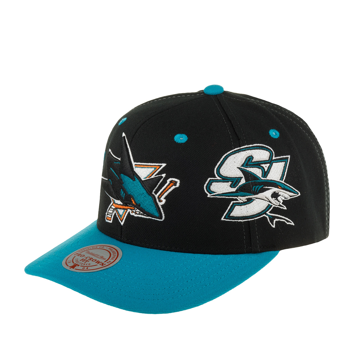 Бейсболка унисекс Mitchell & Ness HHSS7311-SJSYYPPP San Jose черная/бирюзовая, one size Китай черный