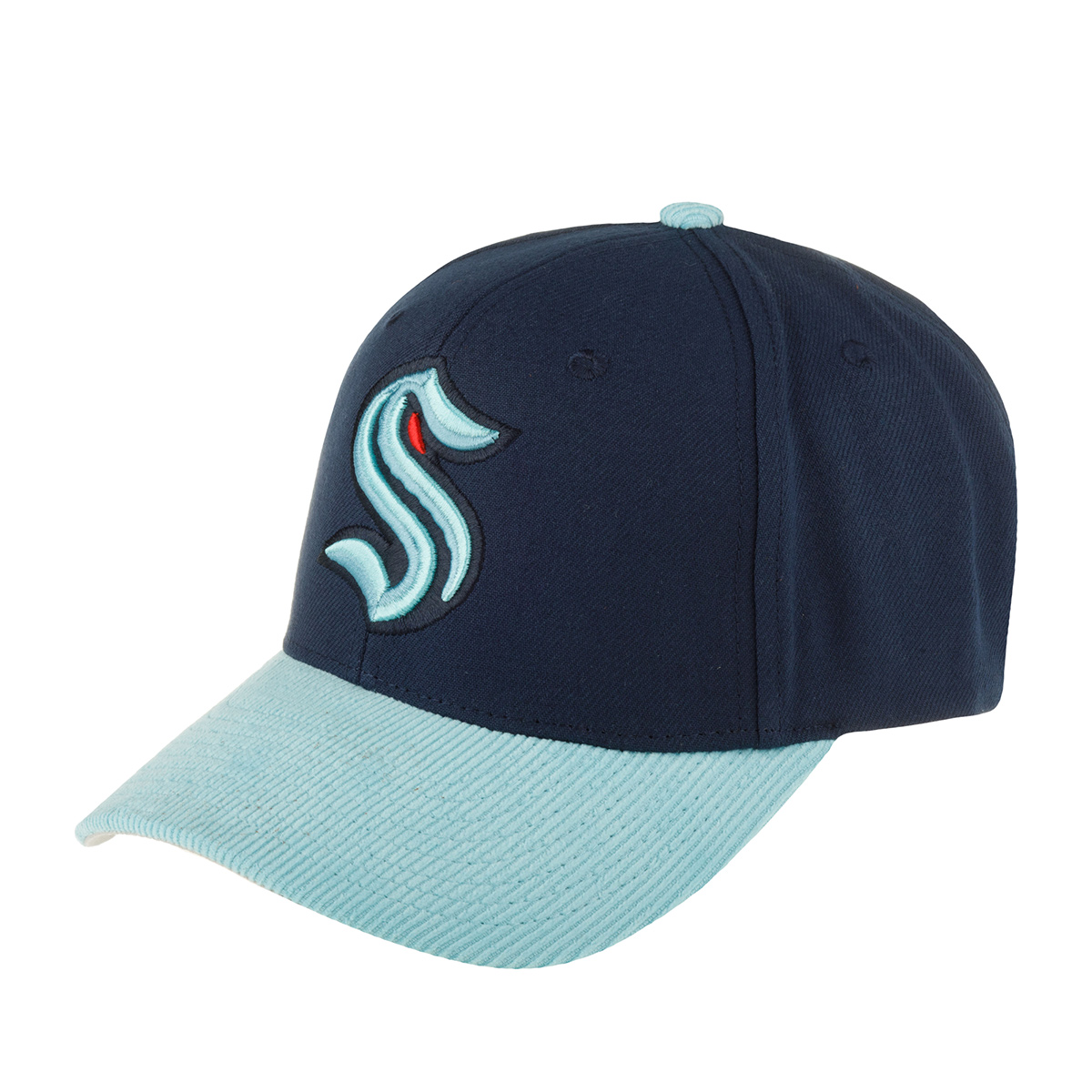 

Бейсболка унисекс Mitchell & Ness HP7974-SKRSeattle Kraken темно-синяя/голубая, Синий, HP7974-SKRSeattle Kraken NHL