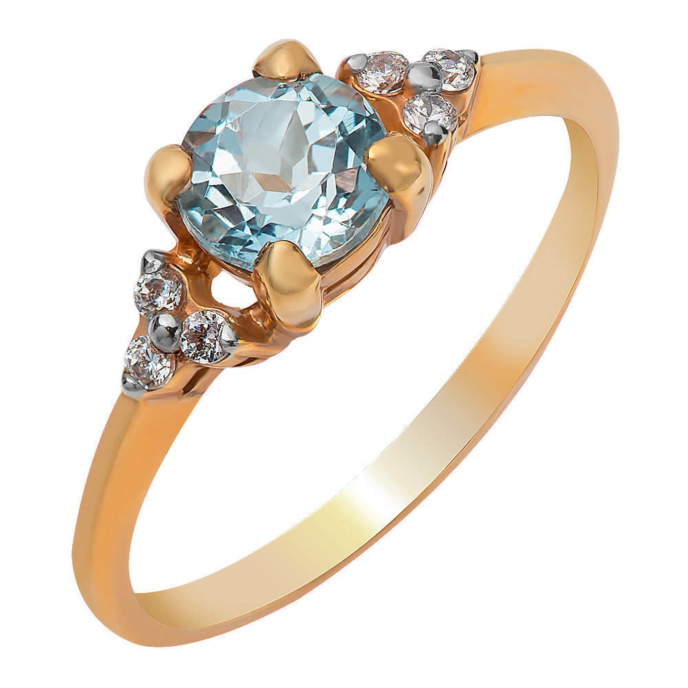 

Кольцо из золота р.  585Gold 201014797, топаз\фианит, 201014797