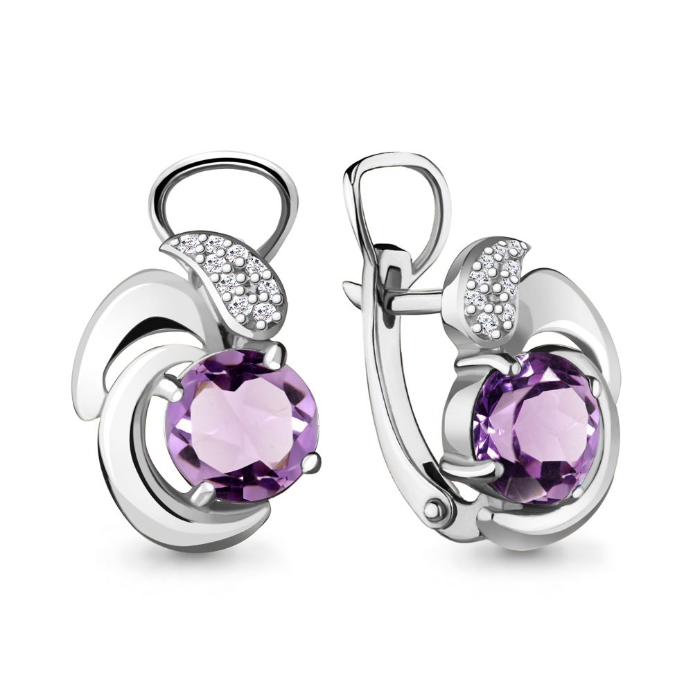 

Серьги из серебра с аметистом Aquamarine 4487004А_925_р, 4487004А_925_р