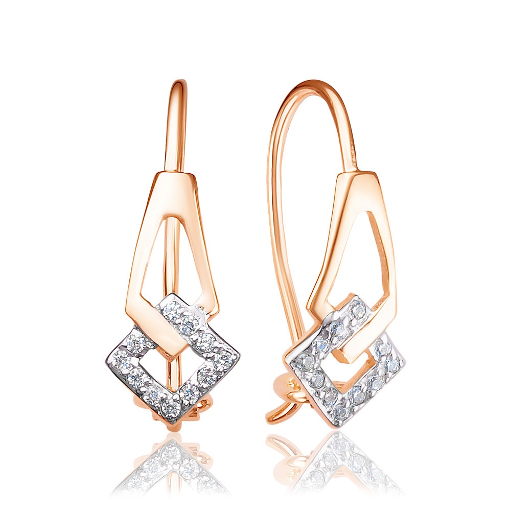 

Серьги из красного золота 585Gold 302006880, фианит, 302006880