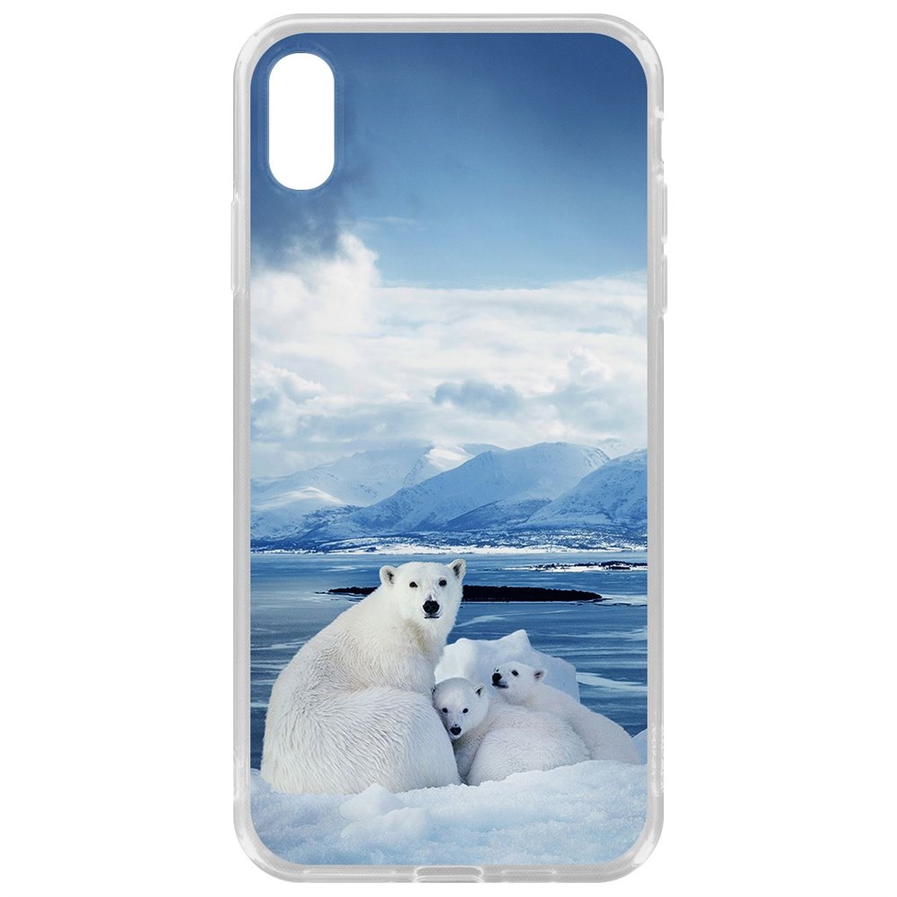 

Чехол-накладка Krutoff Clear Case Полярные медведи для iPhone XS Max, Прозрачный