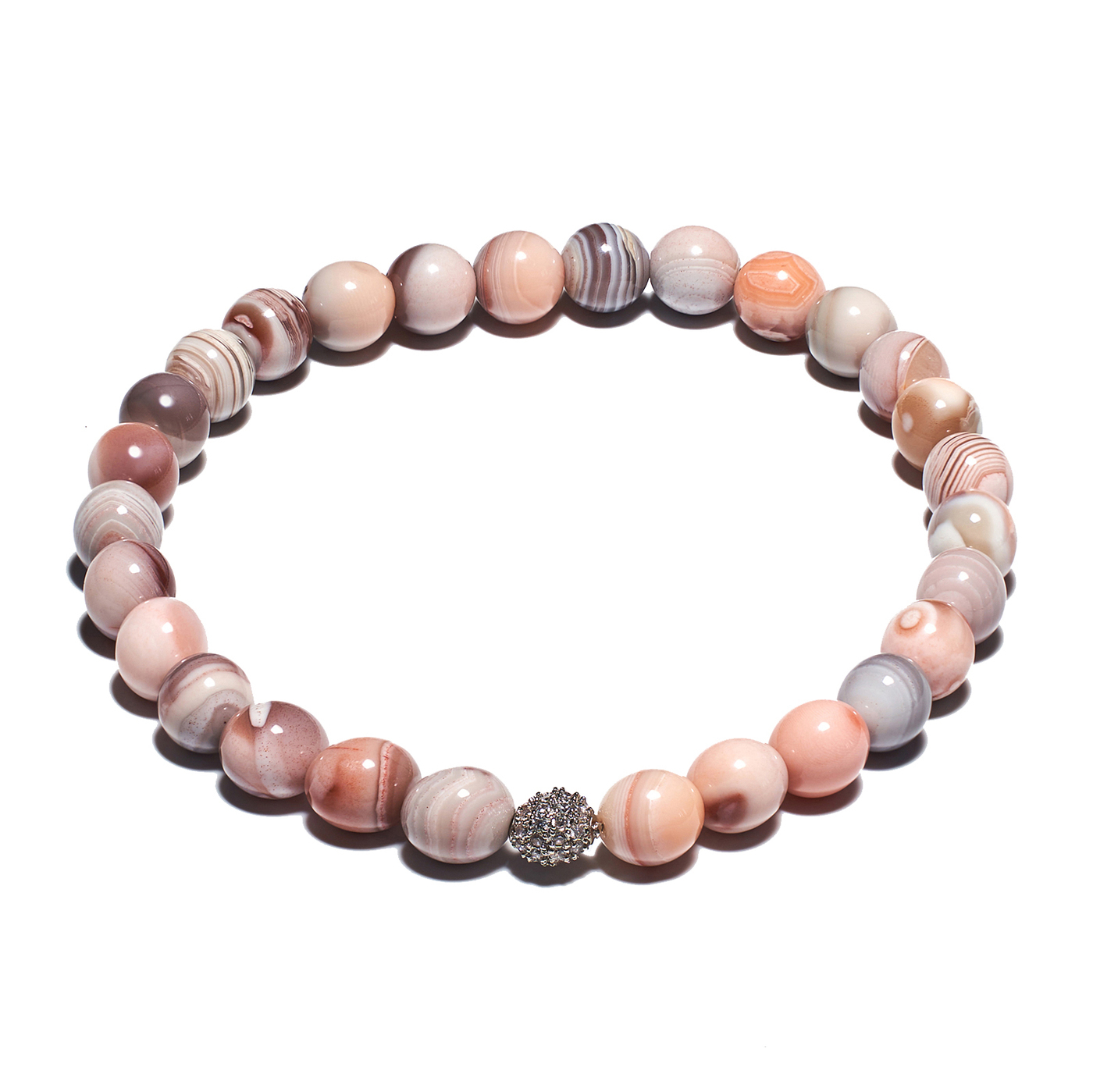 

Браслет из розового бразильского агата р.18 Нефритовая сова 2340202518, 2340202518