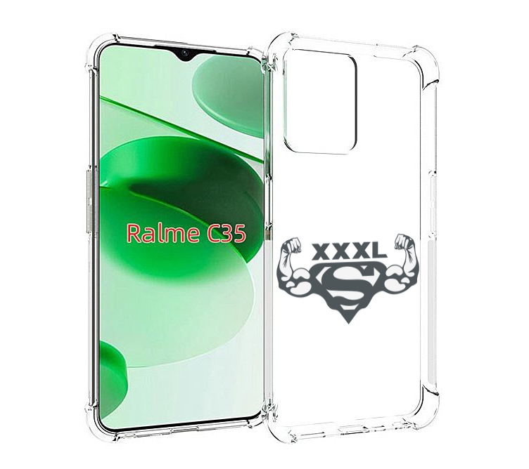 

Чехол MyPads бодибилдинг супермен для Realme C35 / Narzo 50A Prime, Прозрачный, Tocco