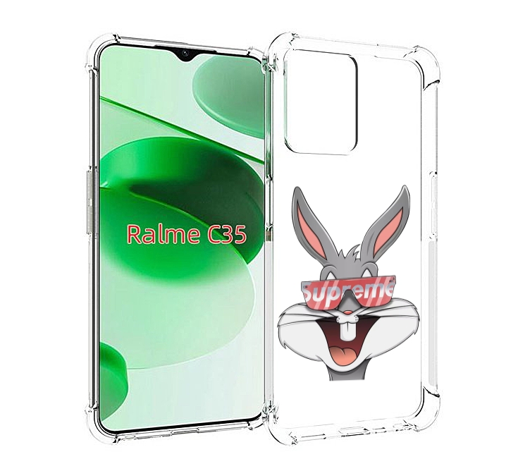 

Чехол MyPads крутой-заяц для Realme C35 / Narzo 50A Prime, Прозрачный, Tocco