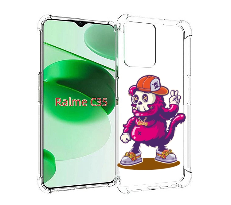 

Чехол MyPads крутой-обезьян-в-кепке для Realme C35 / Narzo 50A Prime, Прозрачный, Tocco