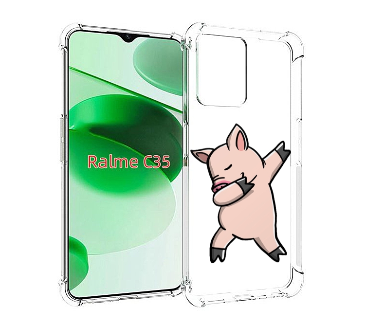 

Чехол MyPads крутой-поросенок для Realme C35 / Narzo 50A Prime, Прозрачный, Tocco