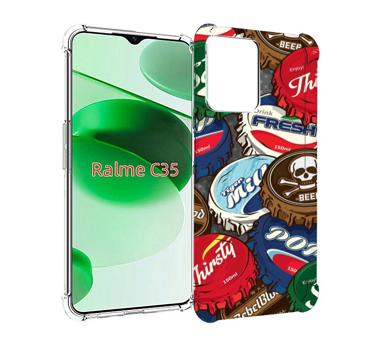 

Чехол MyPads крышки от баночек для Realme C35 / Narzo 50A Prime, Прозрачный, Tocco