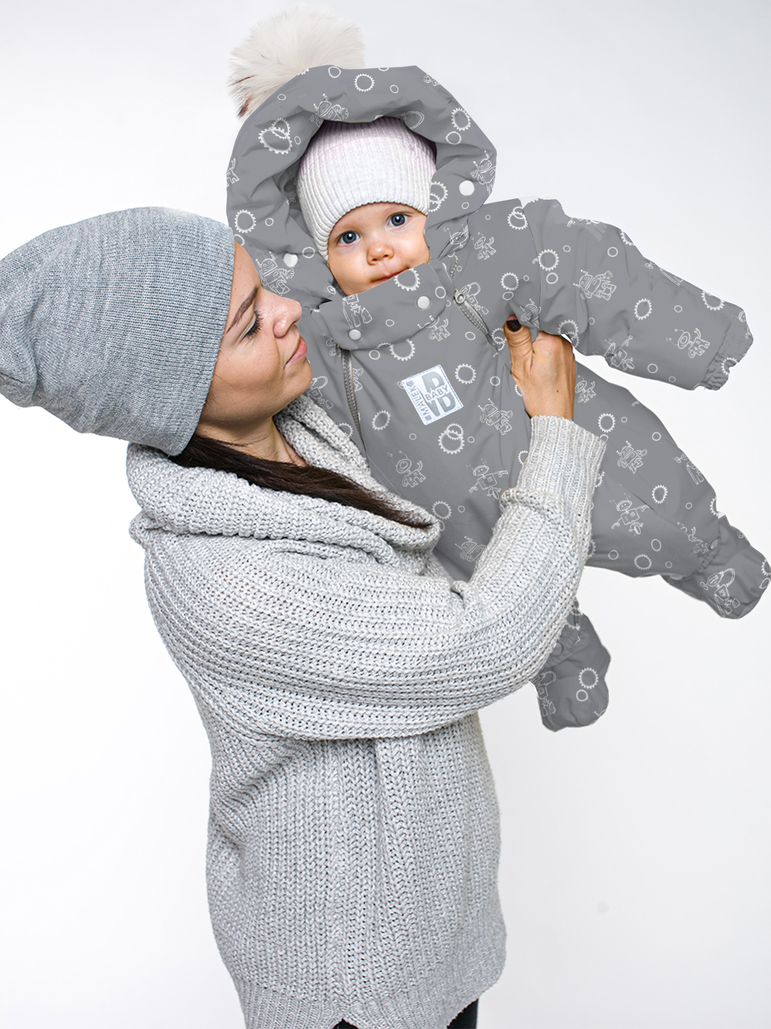 

Комбинезон-конверт MaLek BaBy 163ШМ/2, Роботы на сером, 74, 163ШМ/2