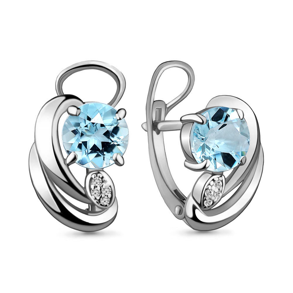 

Серьги из серебра с топазом Aquamarine 4487102А_925_р, 4487102А_925_р