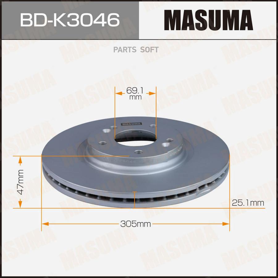 

MASUMA Диск тормозной MASUMA front HYUNDAI TUCSON III, i30 III [уп.2]