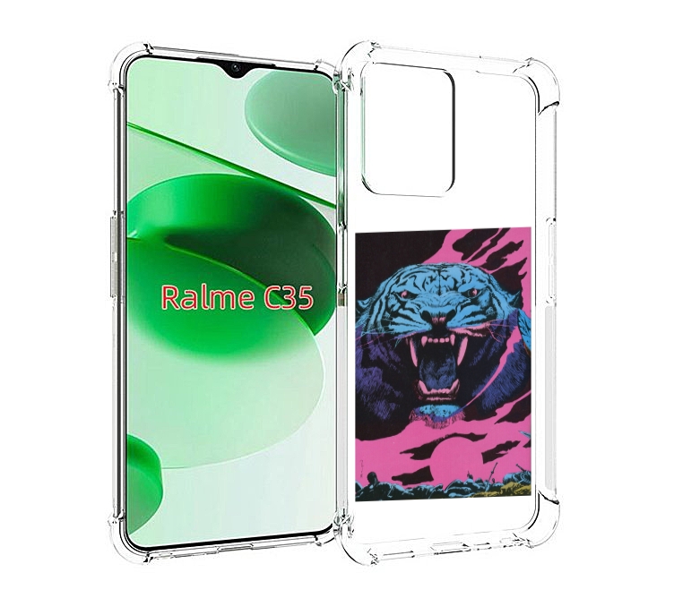 

Чехол MyPads лев с розовыми зубами для Realme C35 / Narzo 50A Prime, Прозрачный, Tocco