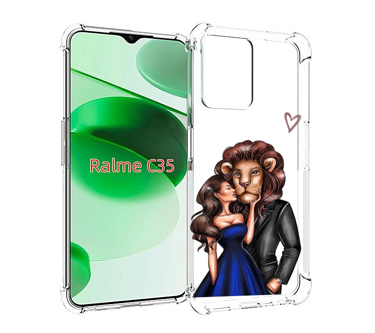 

Чехол MyPads лев-в-смокинге для Realme C35 / Narzo 50A Prime, Прозрачный, Tocco