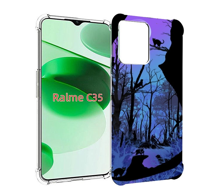

Чехол MyPads лес внутри кота для Realme C35 / Narzo 50A Prime, Прозрачный, Tocco