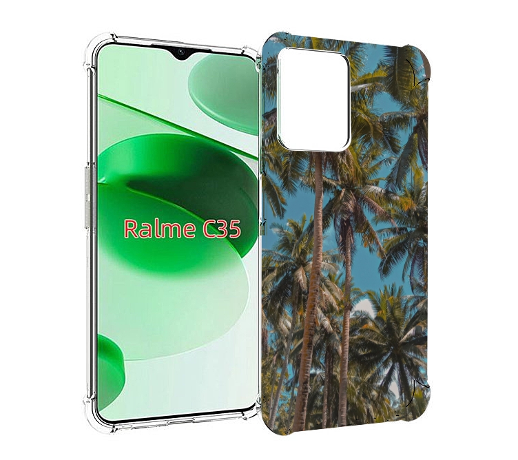 

Чехол MyPads летние пальмы для Realme C35 / Narzo 50A Prime, Прозрачный, Tocco