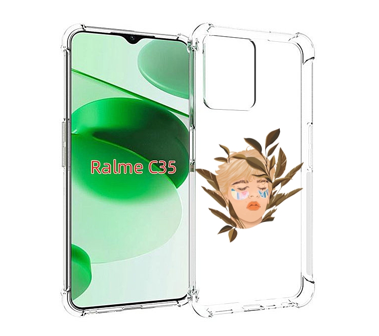 

Чехол MyPads лицо-с-патчами для Realme C35 / Narzo 50A Prime, Прозрачный, Tocco