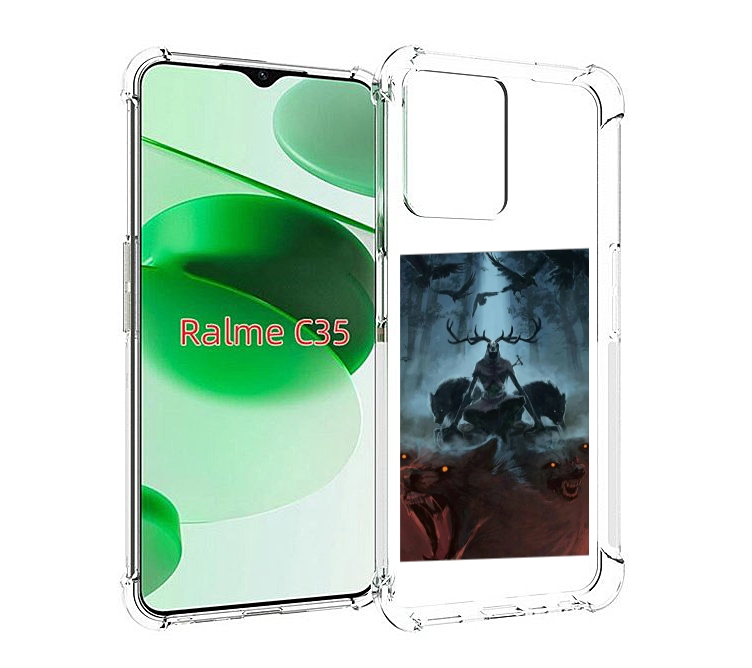 

Чехол MyPads лось демон для Realme C35 / Narzo 50A Prime, Прозрачный, Tocco