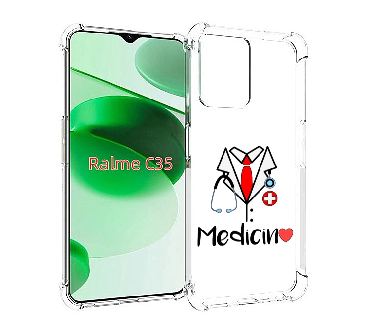

Чехол MyPads любимая медецина для Realme C35 / Narzo 50A Prime, Прозрачный, Tocco