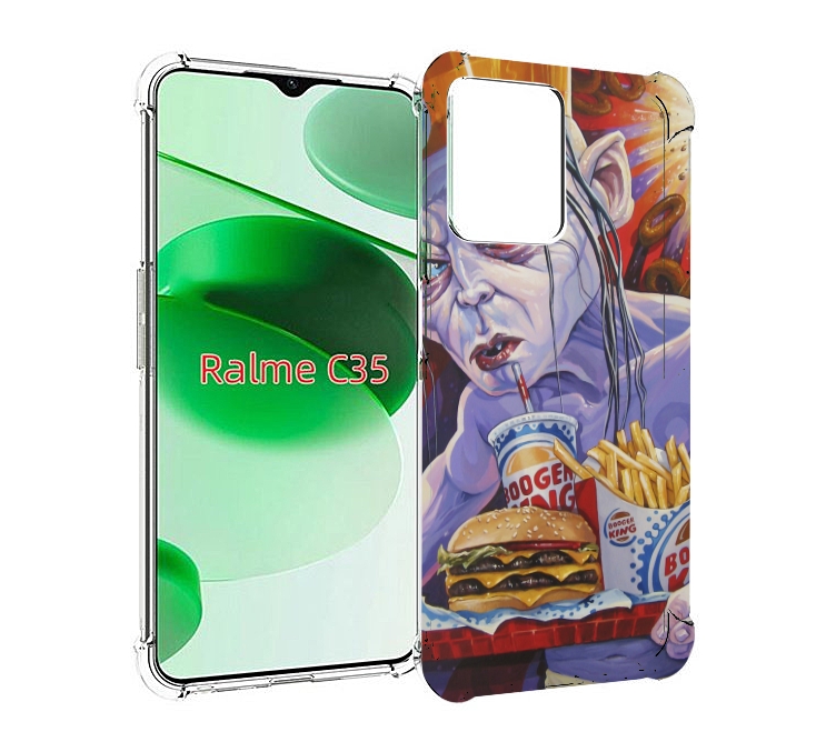 

Чехол MyPads любитель бургер кинга для Realme C35 / Narzo 50A Prime, Прозрачный, Tocco