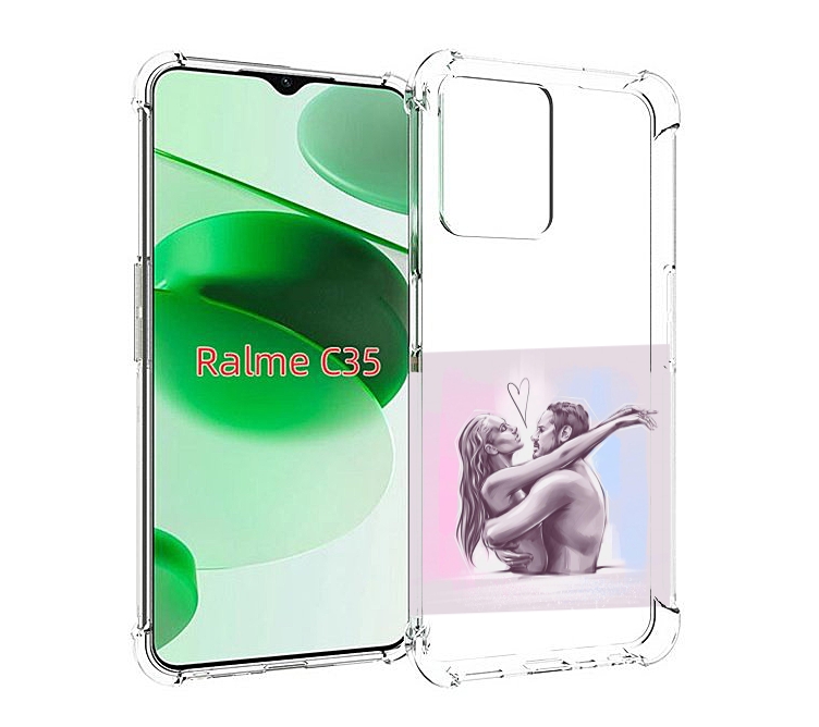 

Чехол MyPads любовные-тела для Realme C35 / Narzo 50A Prime, Прозрачный, Tocco