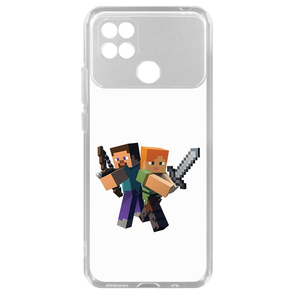 

Чехол-накладка Minecraft-Стив и Алекс для Xiaomi Poco C40, Прозрачный