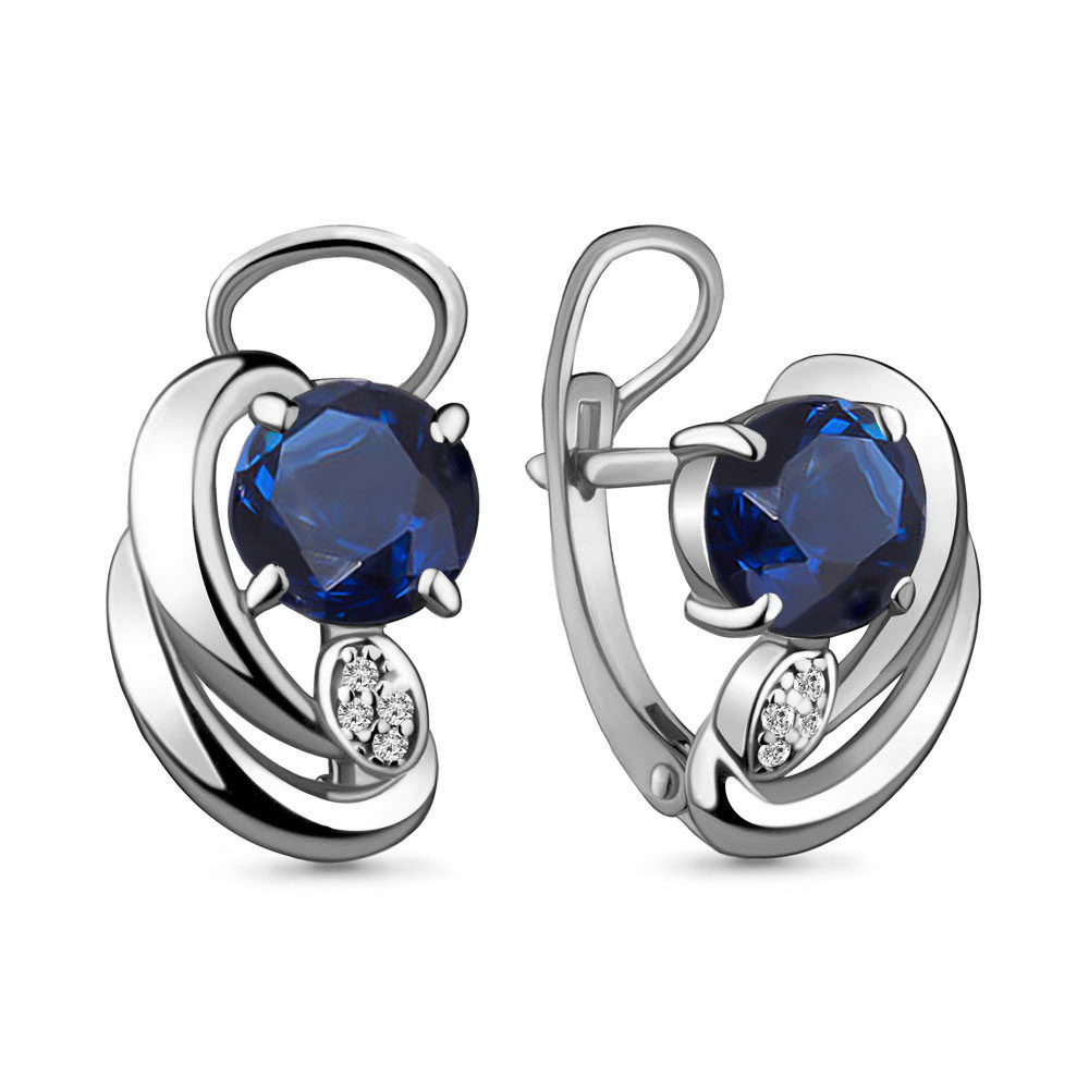 

Серьги из серебра с фианитом Aquamarine 44871Б_925_р, 44871Б_925_р