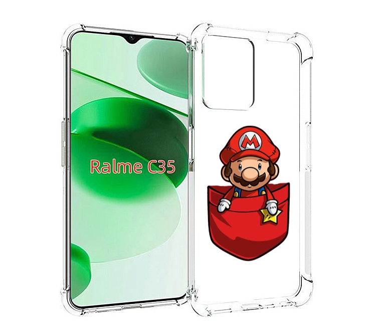 

Чехол MyPads марио в кармашке детский для Realme C35 / Narzo 50A Prime, Прозрачный, Tocco