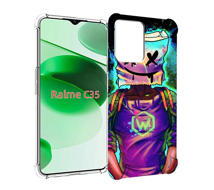 

Чехол MyPads маршмеллоу-глитч для Realme C35 / Narzo 50A Prime, Прозрачный, Tocco