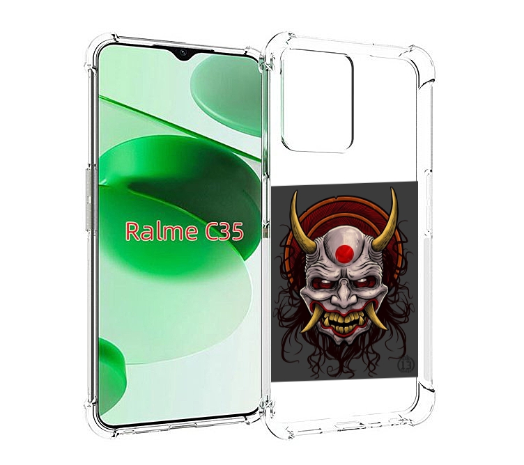 

Чехол MyPads маска с клыками и рогами для Realme C35 / Narzo 50A Prime, Прозрачный, Tocco