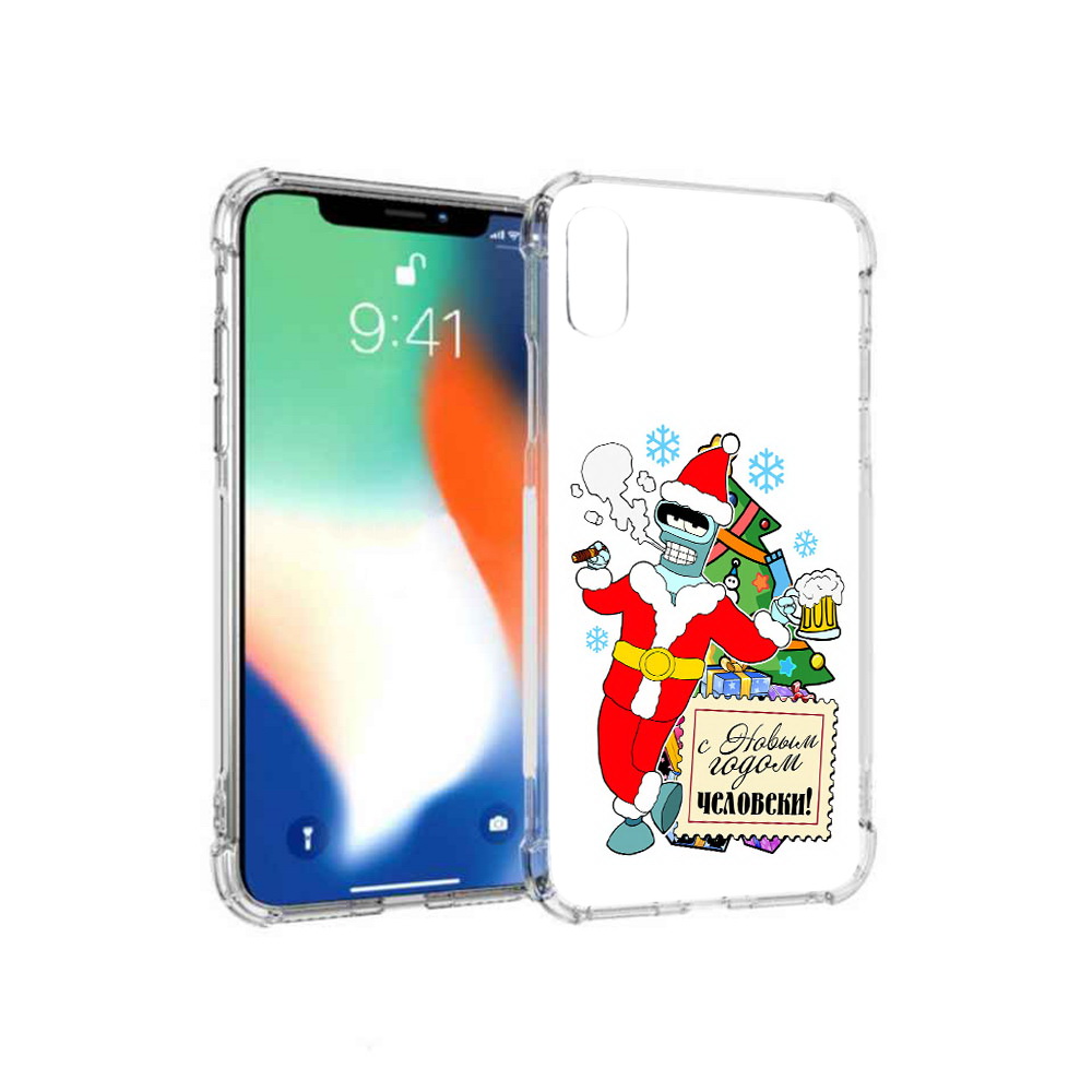 

Чехол MyPads Tocco для Apple iPhone XS Max С новым годом человеки (PT117540.614.150), Прозрачный, Tocco