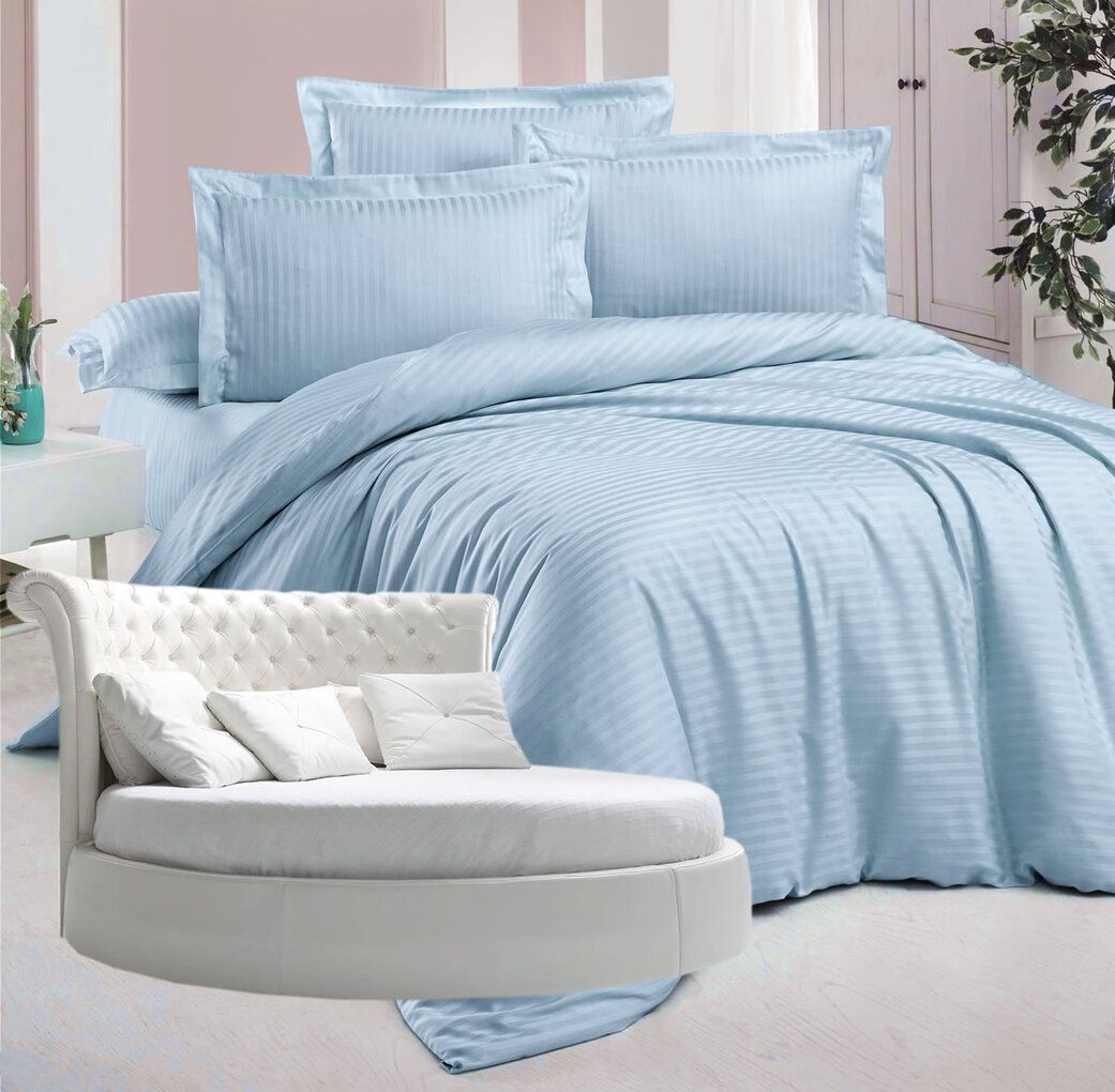 

Простыня Maktex круглая из страйп-сатина на резинке 230x230x40 Аквамарин 1х1, круглая из страйп-сатина на резинке 230 х 230 х 40