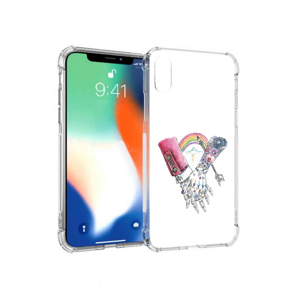 

Чехол MyPads Tocco для Apple iPhone XS Max абстракция руки в татуировках, Прозрачный, Tocco