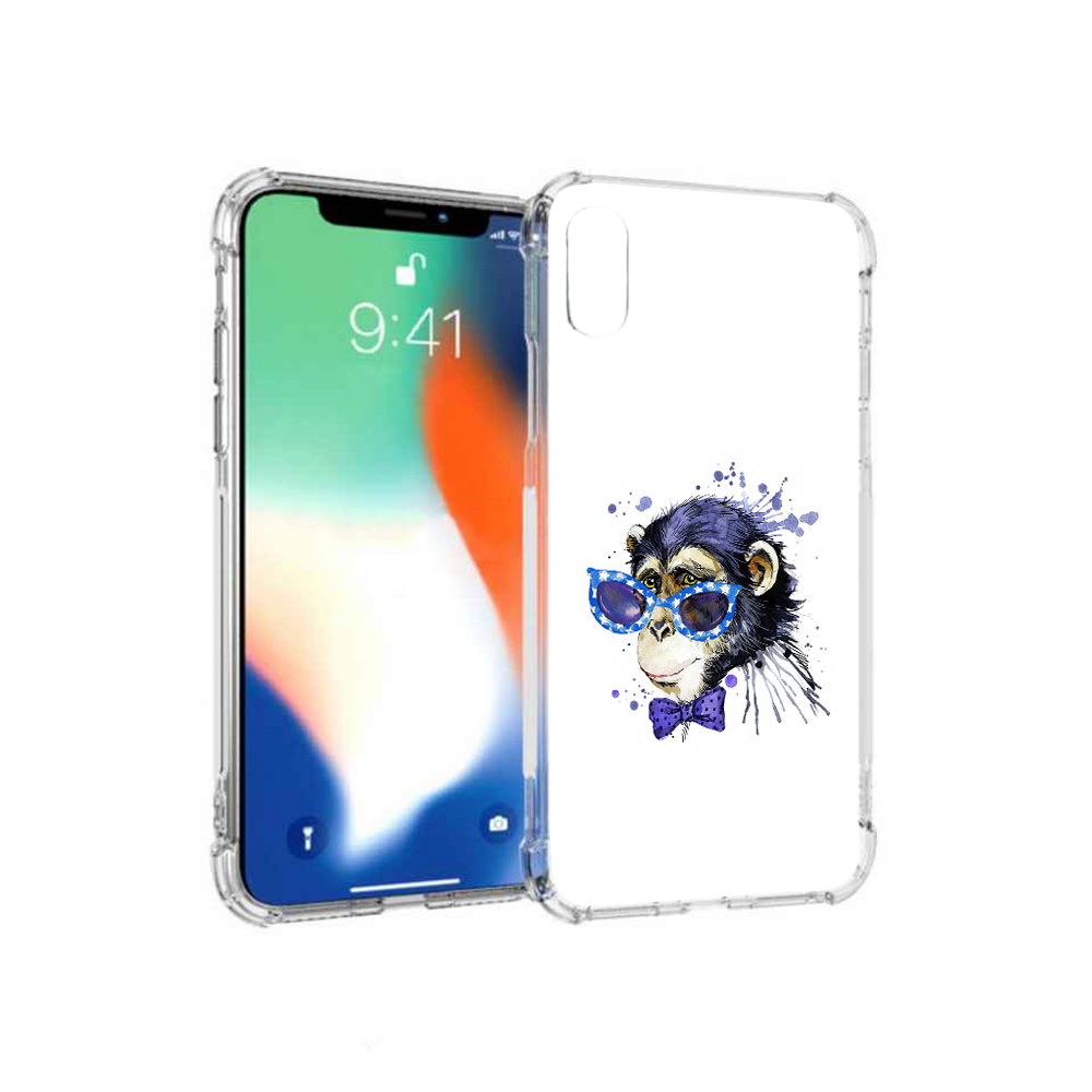 

Чехол MyPads Tocco для Apple iPhone XS Max акварельная обезьяна (PT117540.614.216), Прозрачный, Tocco