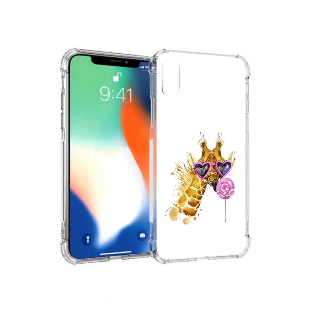 

Чехол MyPads Tocco для Apple iPhone XS Max акварельный жираф (PT117540.614.217), Прозрачный, Tocco
