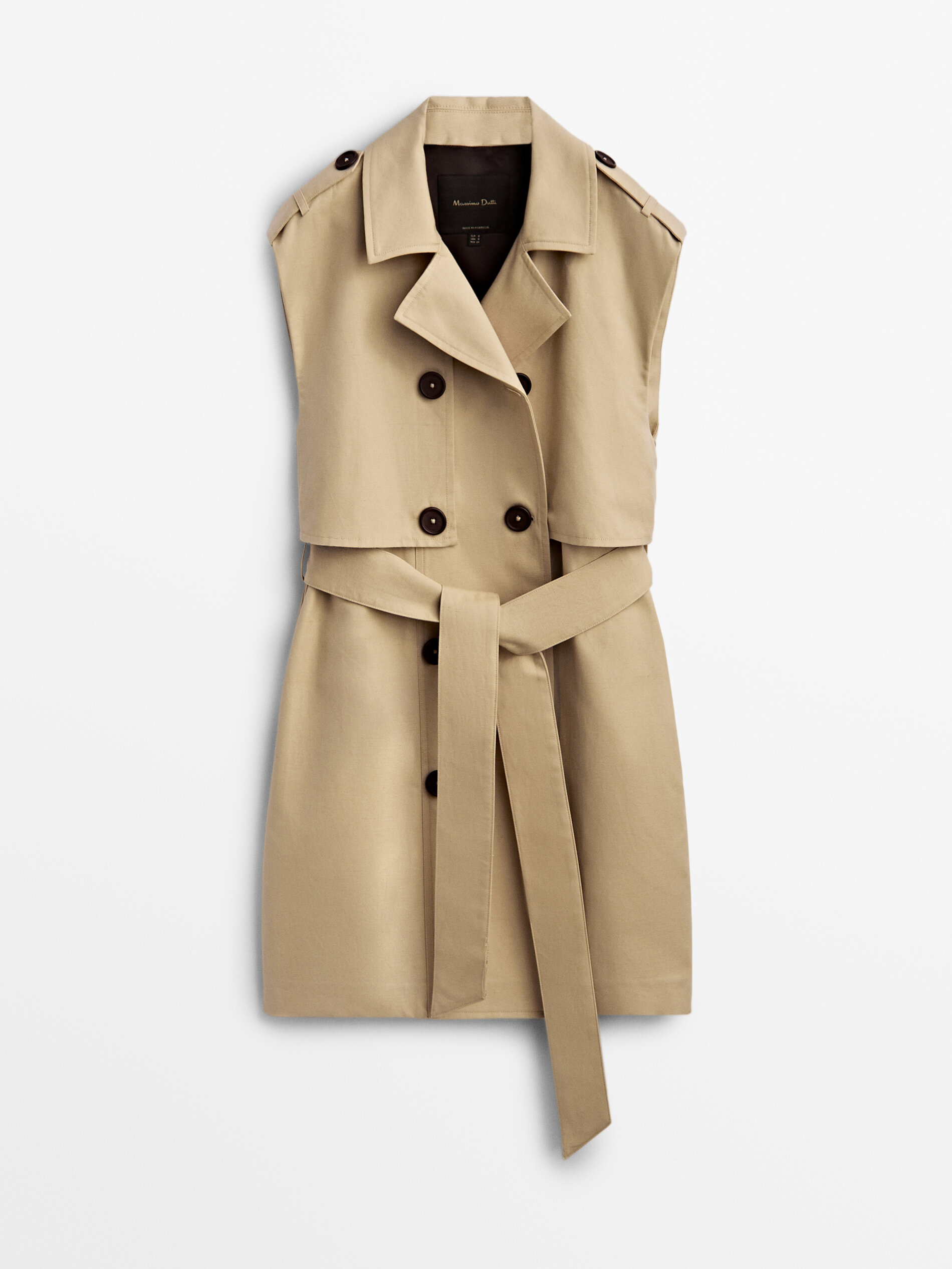 

Жилет женский Massimo Dutti 06743692710 бежевый S, 06743692710