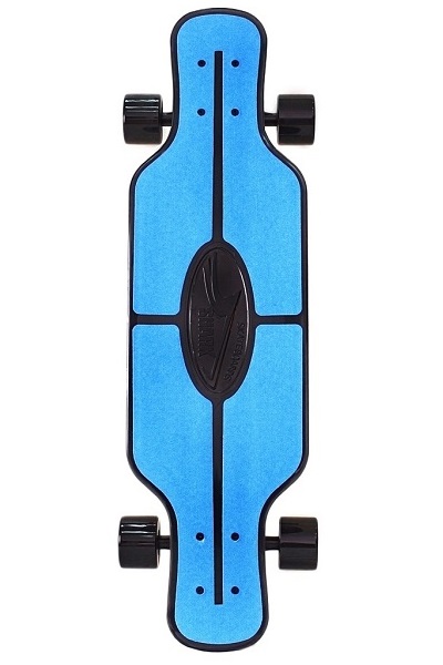 фото Скейтборд y-scoo longboard shark tir 31" пластик 79х22 с сумкой blue/black