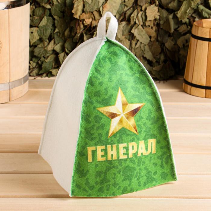 

Шапка банная с цветным клином Генерал