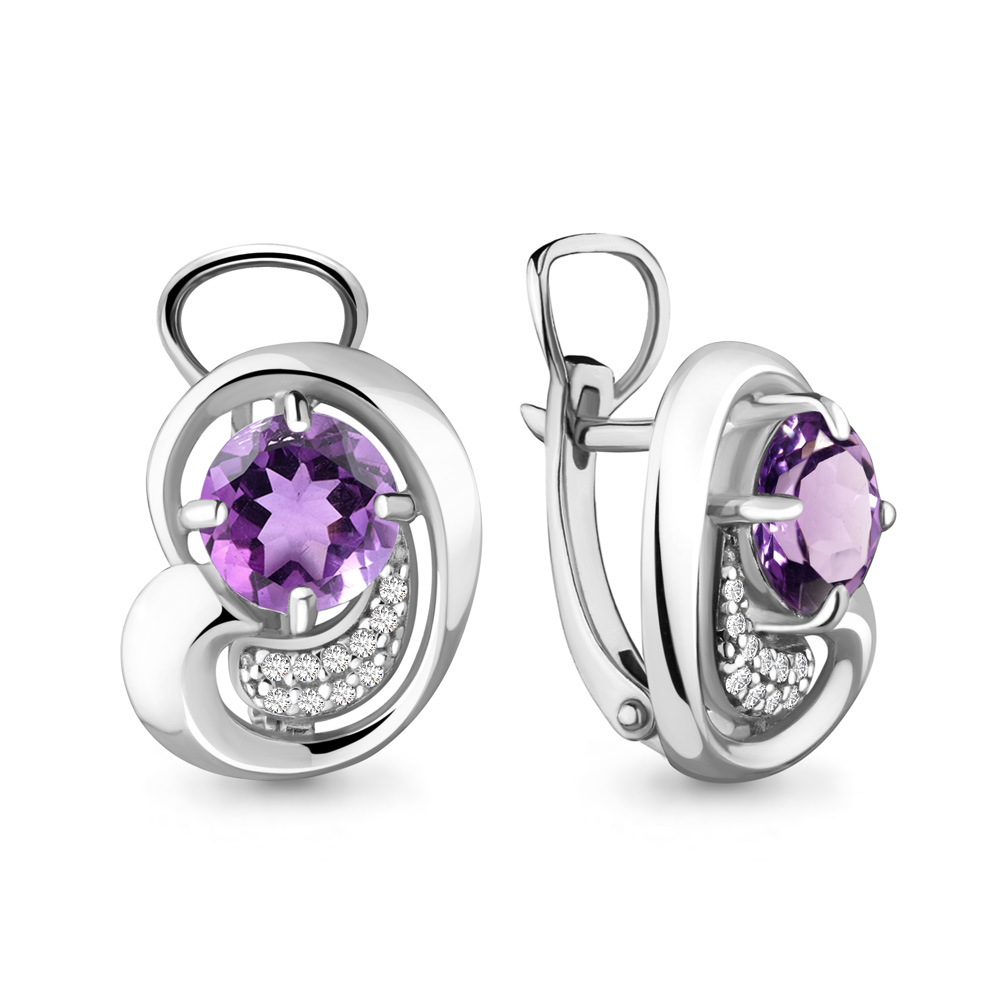 

Серьги из серебра с аметистом Aquamarine 4487604А_925_р, 4487604А_925_р