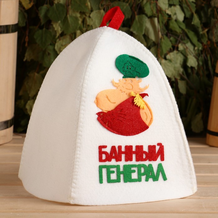 

Шапка для бани Банный генерал с аппликацией