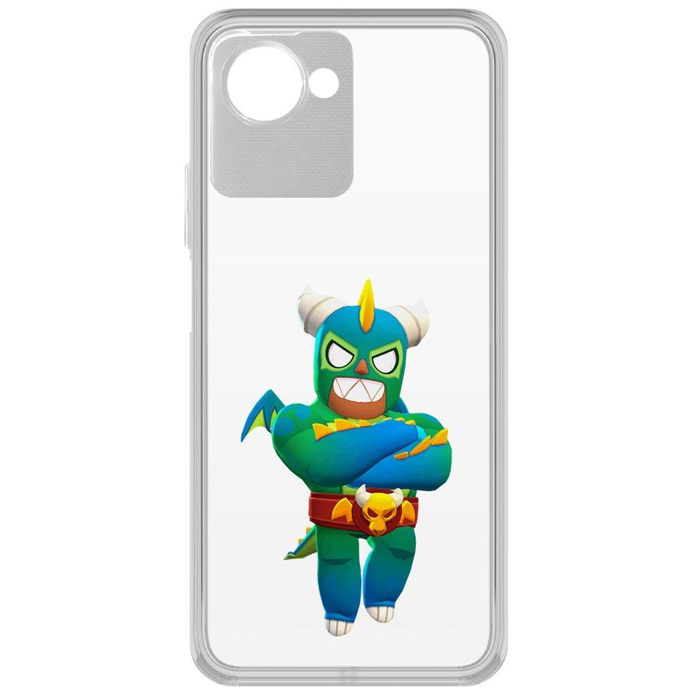 

Чехол-накладка Кейс Brawl Stars-Эль Дракон Вердозо для Realme Narzo 50i Prime, Прозрачный