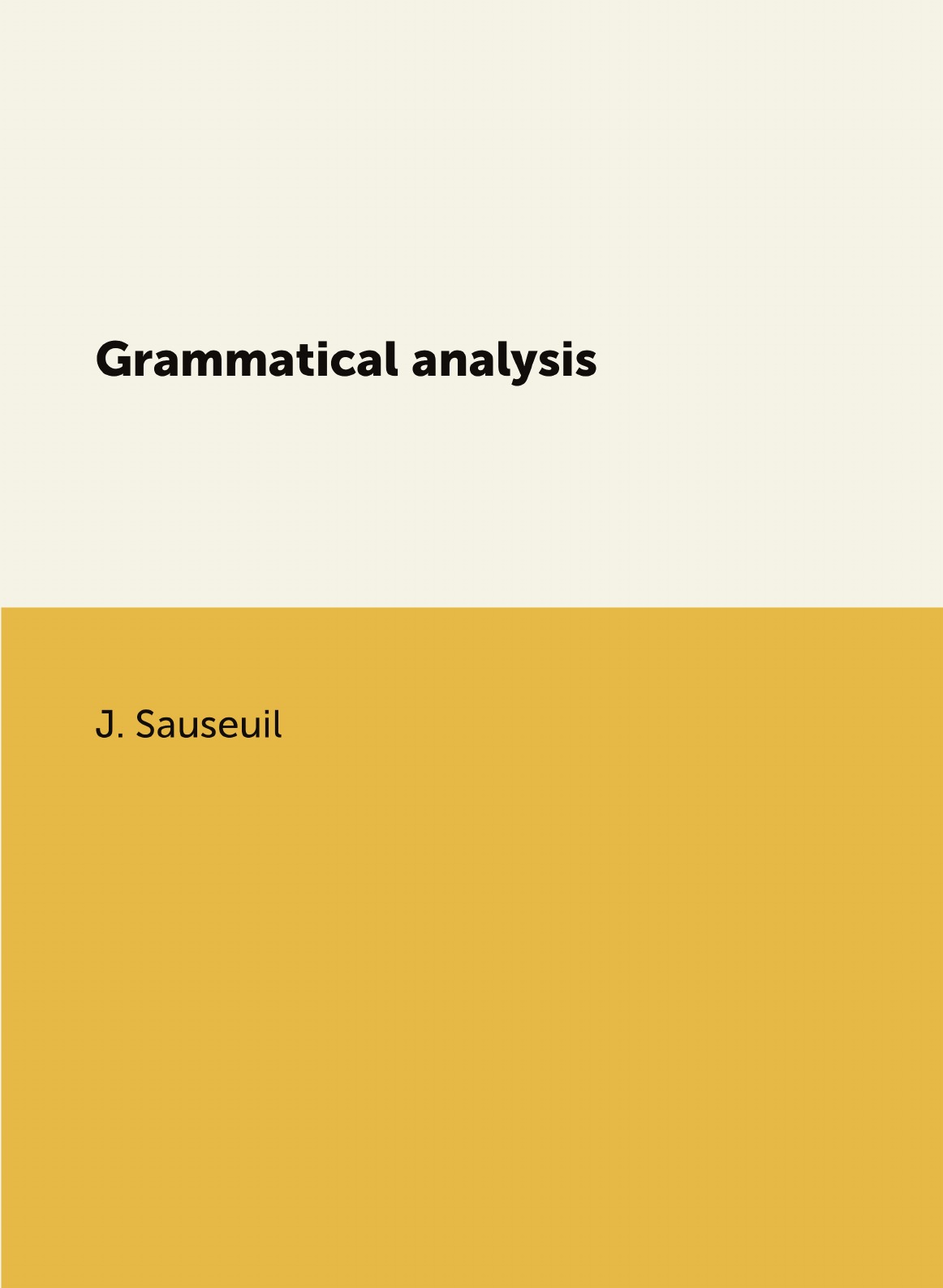 

Grammatical analysis