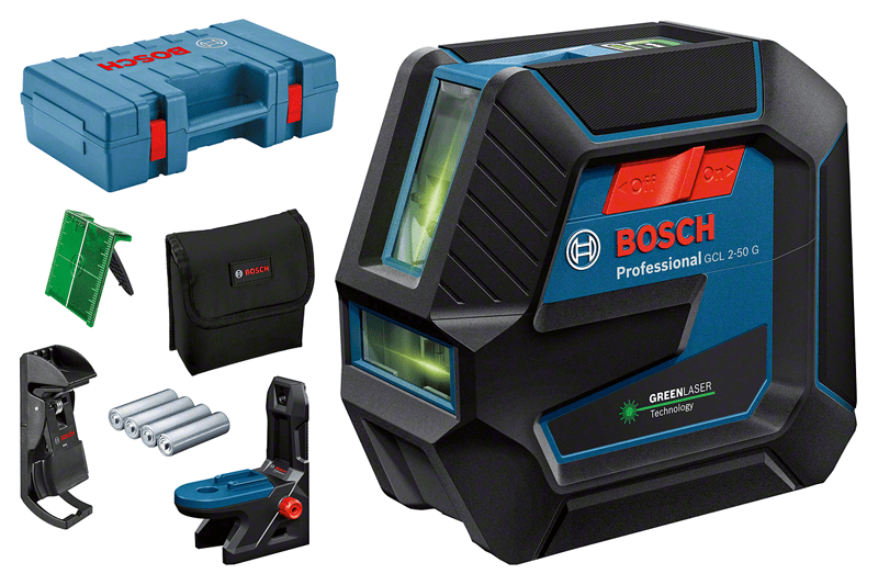 фото Лазерный уровень bosch gcl 2-50 g + rm10 + dk10 зел.луч в кейсе (0601066m02)